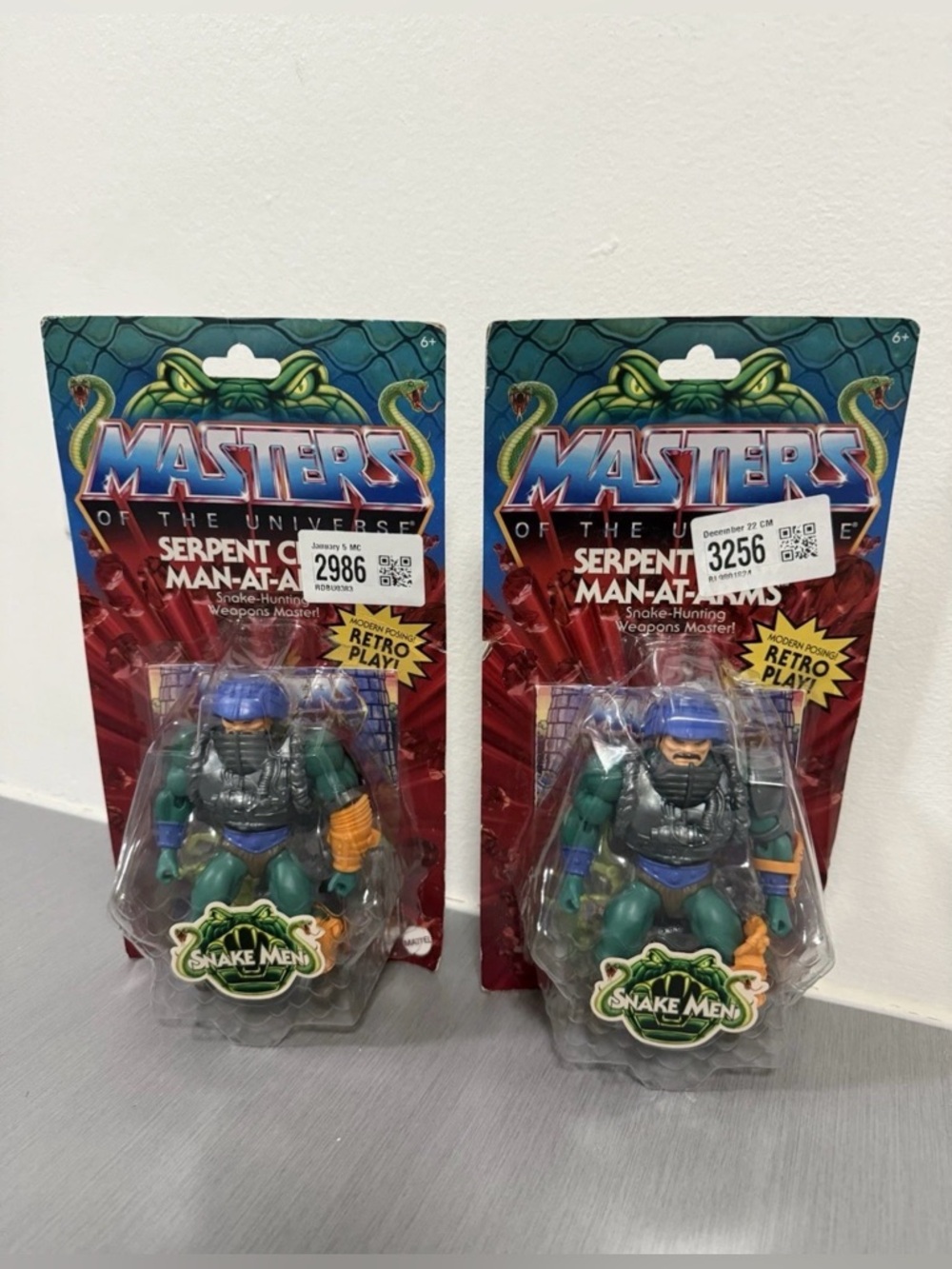 2x Masters of the Universe Man-At-Arms Figure 5.5” – 1 New, 1 Damaged Box